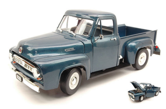 MODELLINO IN SCALA COMPATIBILE CON FORD F 100 PICK UP 1953 METALLIC BLUE 1:18 YAT MING YM92148DB