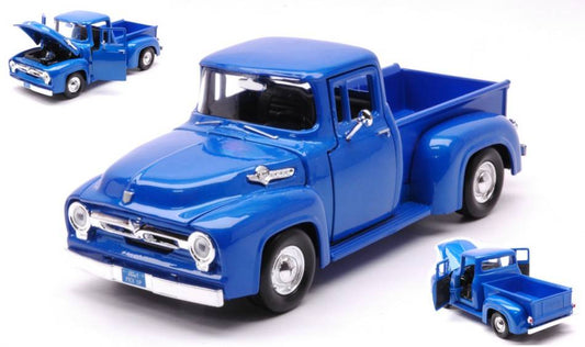 MODELLINO IN SCALA COMPATIBILE CON FORD F-100 PICK UP 1956 BLUE 1:24 MOTORMAX MTM73235B