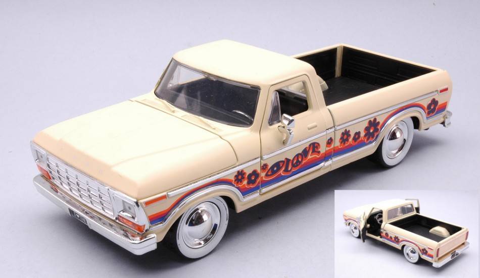 SCALE MODEL COMPATIBLE WITH FORD F-150 1979 "I LOVE THE 70s" CREME 1:24 JADA TOYS JADA31609