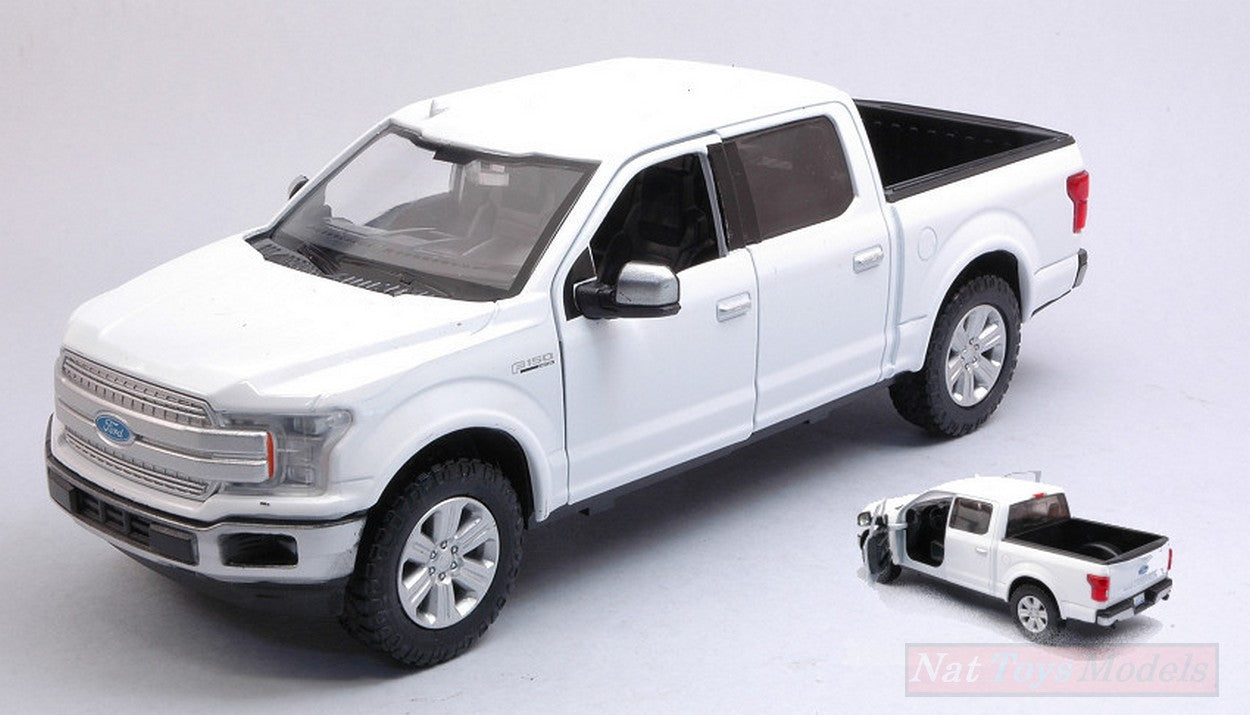 MODELLINO IN SCALA COMPATIBILE CON FORD F-150 LARIAT CREW CAB 2019 WHITE 1:27 MOTORMAX MTM79363W
