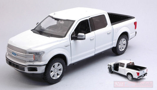 MODELLINO IN SCALA COMPATIBILE CON FORD F-150 LARIAT CREW CAB 2019 WHITE 1:27 MOTORMAX MTM79363W