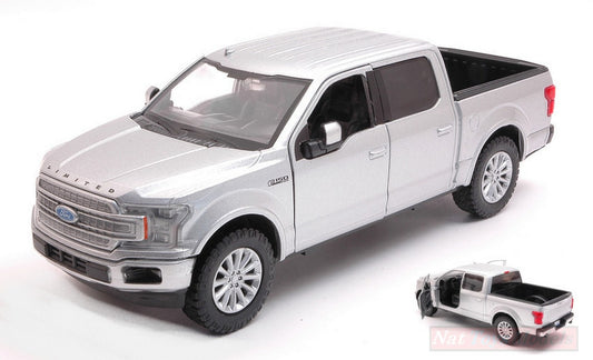 MODELLINO IN SCALA COMPATIBILE CON FORD F-150 LIMITED CREW CAB 2019 SILVER 1:27 MOTORMAX MTM79364S