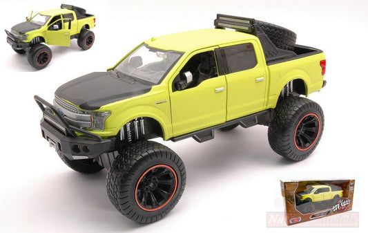 MODELLINO IN SCALA COMPATIBILE CON FORD F-150 RAPTOR 2017 OFF ROAD GREEN 1:27 MOTORMAX MTM79146GN