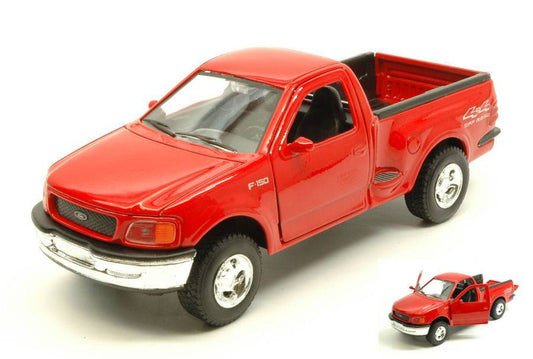 MODELLINO IN SCALA COMPATIBILE CON FORD F-150 REGULAR CAB FLARESIDE PICK UP 1998 RED 1:24 WELLY WE2205R