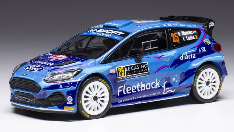 MODELLINO IN SCALA COMPATIBILE CON FORD FIESTA MK II WRC2 N.25 RALLY MONTE CARLO 2023 MUNSTER/LOUKA 1:43 IXO MODEL RAM886