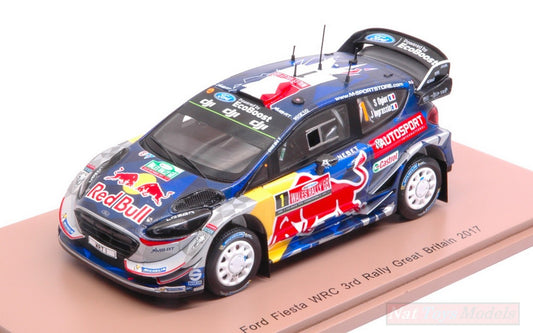 MODELLINO IN SCALA COMPATIBILE CON FORD FIESTA WRC N.1 3rd GREAT BRITAIN 2017 S.OGIER-J.INGRASSIA 1:43 SPARK MODEL S5175