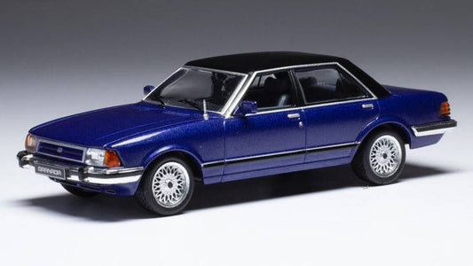 MODELLINO IN SCALA COMPATIBILE CON FORD GRANADA MK II 2.8 GL 1982 MET.BLUE/BLACK 1:43 IXO MODEL CLC451