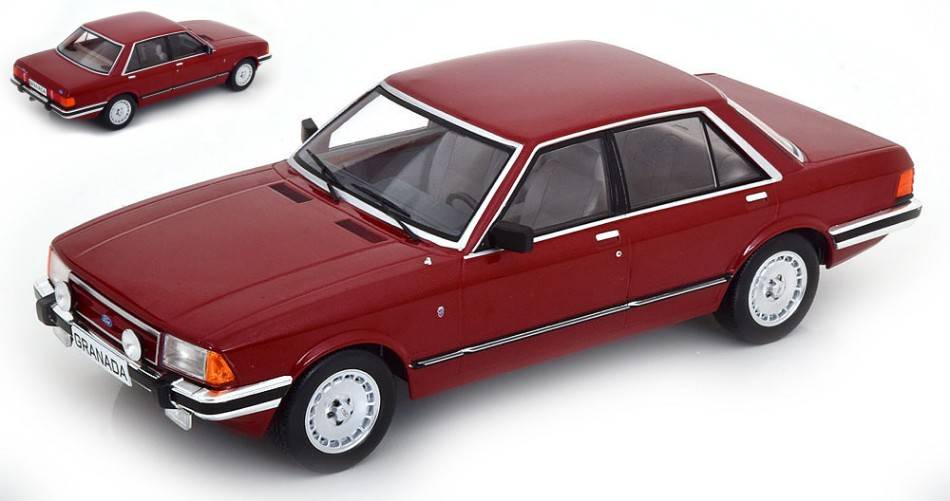 SCALE MODEL COMPATIBLE WITH FORD GRANADA MKII GHIA 1982 MET.DARK RED 1:18 MODELCARGROUP MCG18401