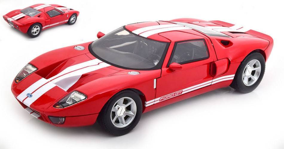 MODELLINO IN SCALA COMPATIBILE CON FORD GT CONCEPT 2004 RED W/WHITE STRIPES 1:12 MOTORMAX MTM73001R