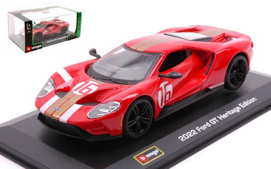 SCALE MODEL COMPATIBLE WITH FORD GT HERITAGE EDITION N.16 2022 1:32 BURAGO BU41166R