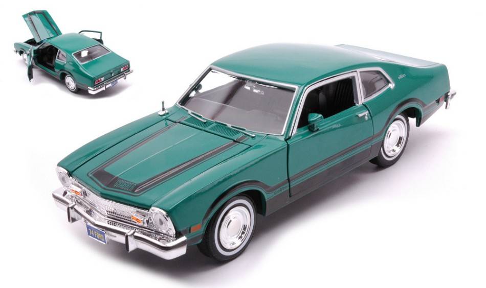 MODELLINO IN SCALA COMPATIBILE CON FORD MAVERICK GRABBER 1974 GREEN/BLACK 1:24 MOTORMAX MTM73332GN