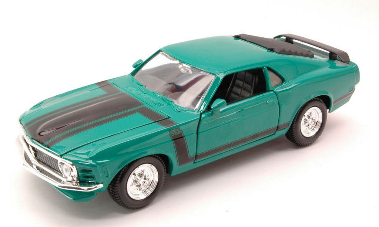 MODELLINO IN SCALA COMPATIBILE CON FORD MUSTANG BOSS 302 1970 GREEN 1:24 MAISTO MI31943GR