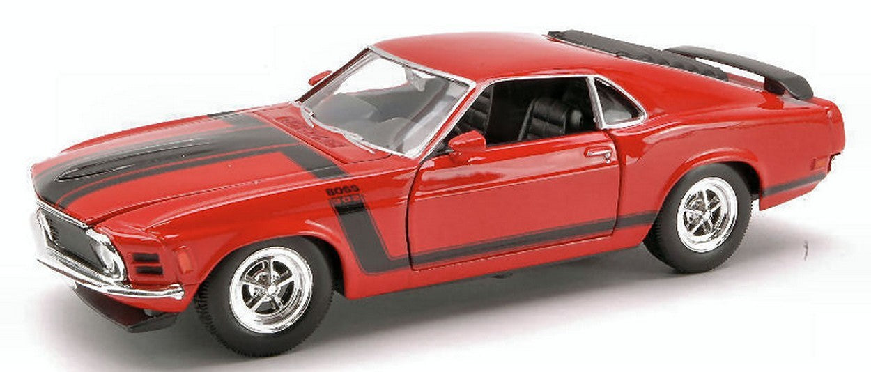 MODELLINO IN SCALA COMPATIBILE CON FORD MUSTANG BOSS 302 1970 RED 1:24 WELLY WE2088R
