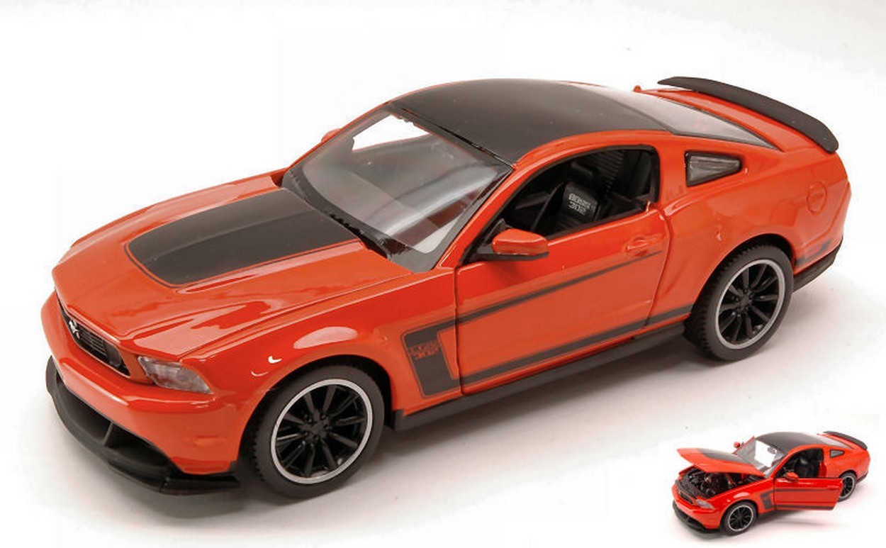 MODELLINO IN SCALA COMPATIBILE CON FORD MUSTANG BOSS 302 2011 ORANGE 1:24 MAISTO MI31269O