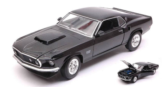 MODELLINO IN SCALA COMPATIBILE CON FORD MUSTANG BOSS 429 1969 BLACK 1:24-27 WELLY WE24067BK