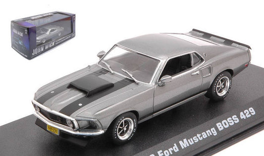 MODELLINO IN SCALA COMPATIBILE CON FORD MUSTANG BOSS 429 1969 "JOHN WICK" GREY 1:43 GREENLIGHT GREEN86540
