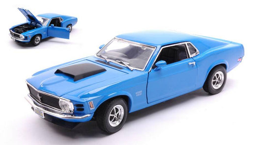 SCALE MODEL COMPATIBLE WITH FORD MUSTANG BOSS 429 1970 BLUE 1:18 MOTORMAX MTM73154B