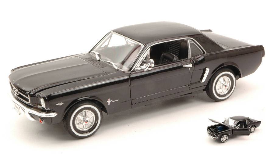 MODELLINO IN SCALA COMPATIBILE CON FORD MUSTANG COUPE  1964 BLACK 1:24 WELLY WE2451BK