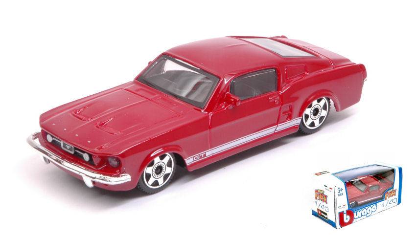 SCALE MODEL COMPATIBLE WITH FORD MUSTANG GT 1964 RED 1:43 BURAGO BU30215R