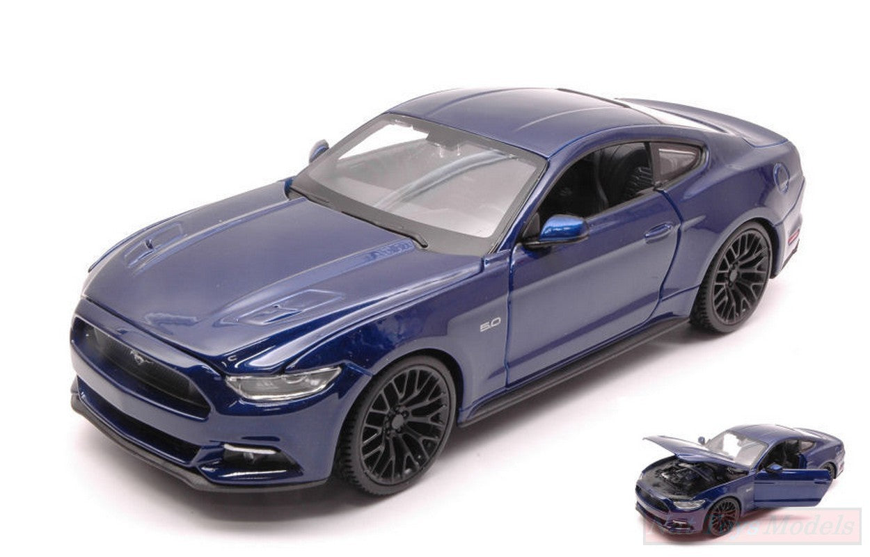 SCALE MODEL COMPATIBLE WITH FORD MUSTANG GT 2015 BLUE 1:24 MAISTO MI31508BL