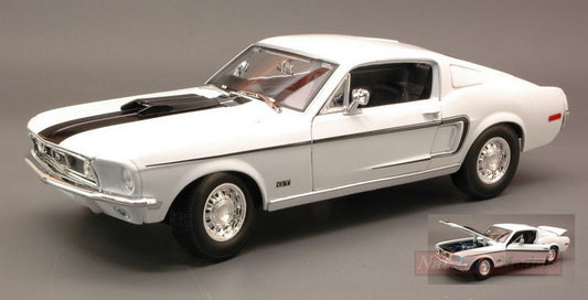 MODELE REDUIT COMPATIBLE AVEC FORD MUSTANG GT COBRA JET 1968 BLANC 1:18 MAISTO MI31167W
