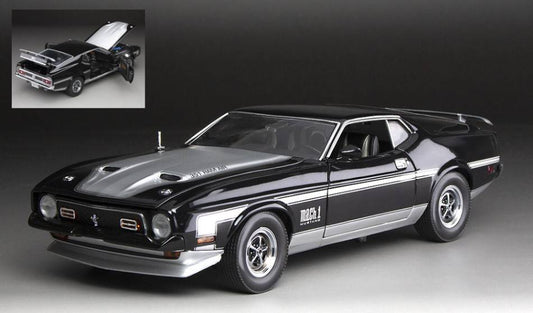 MODELLINO IN SCALA COMPATIBILE CON FORD MUSTANG MACH 1 1971 RAVEN BLACK 1:18 SUNSTAR SS3639
