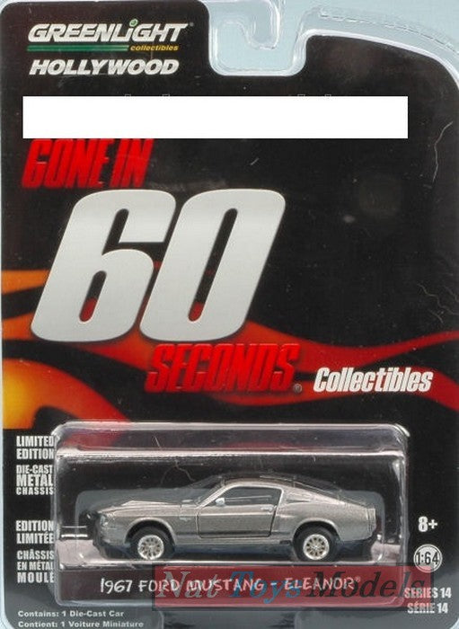SCALE MODEL COMPATIBLE WITH FORD MUSTANG SHELBY GT500 1967 "ELEANOR GONE IN 60 SECONDS" 1:64 GREENLIGHT GREEN44742