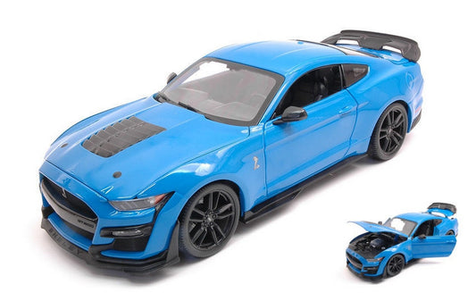 MODELLINO IN SCALA COMPATIBILE CON FORD MUSTANG SHELBY GT500 2020 BLUE 1:18 MAISTO MI31452B