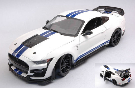 MODELLINO IN SCALA COMPATIBILE CON FORD MUSTANG SHELBY GT500 2020 WHITE 1:18 MAISTO MI31452W
