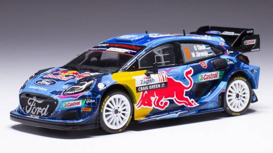 MODELE REDUIT COMPATIBLE AVEC FORD PUMA WRC N.8 RALLYE DE CROATIE 2023 TANAK/JARVEOJA 1:43 IXO MODEL RAM903