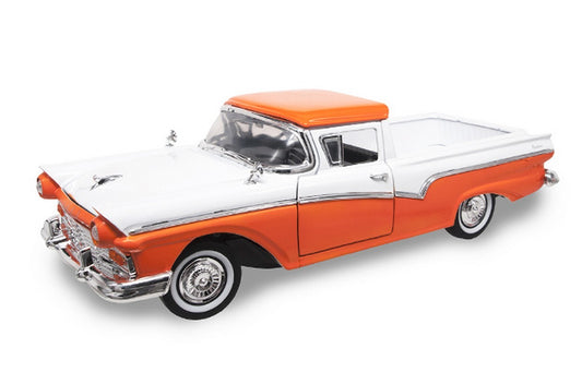 MODELLINO IN SCALA COMPATIBILE CON FORD RANCHERO 1957 WHITE/ORANGE 1:18 YAT MING YM92208OR