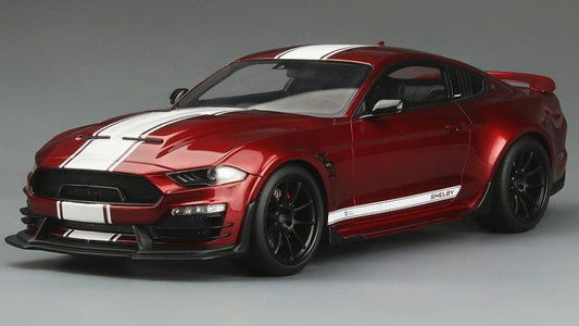MODELLINO IN SCALA COMPATIBILE CON FORD SHELBY MUSTANG SUPER SNAKE DARK RED/WHITE 1:18 GT SPIRIT GT397