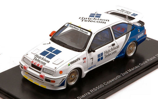 MODELLINO IN SCALA COMPATIBILE CON FORD SIERRA RS500 COSWORTH N.7 2nd MACAU GUIA RACE 1989 ANDY ROUSE 1:43 SPARK MODEL SA193