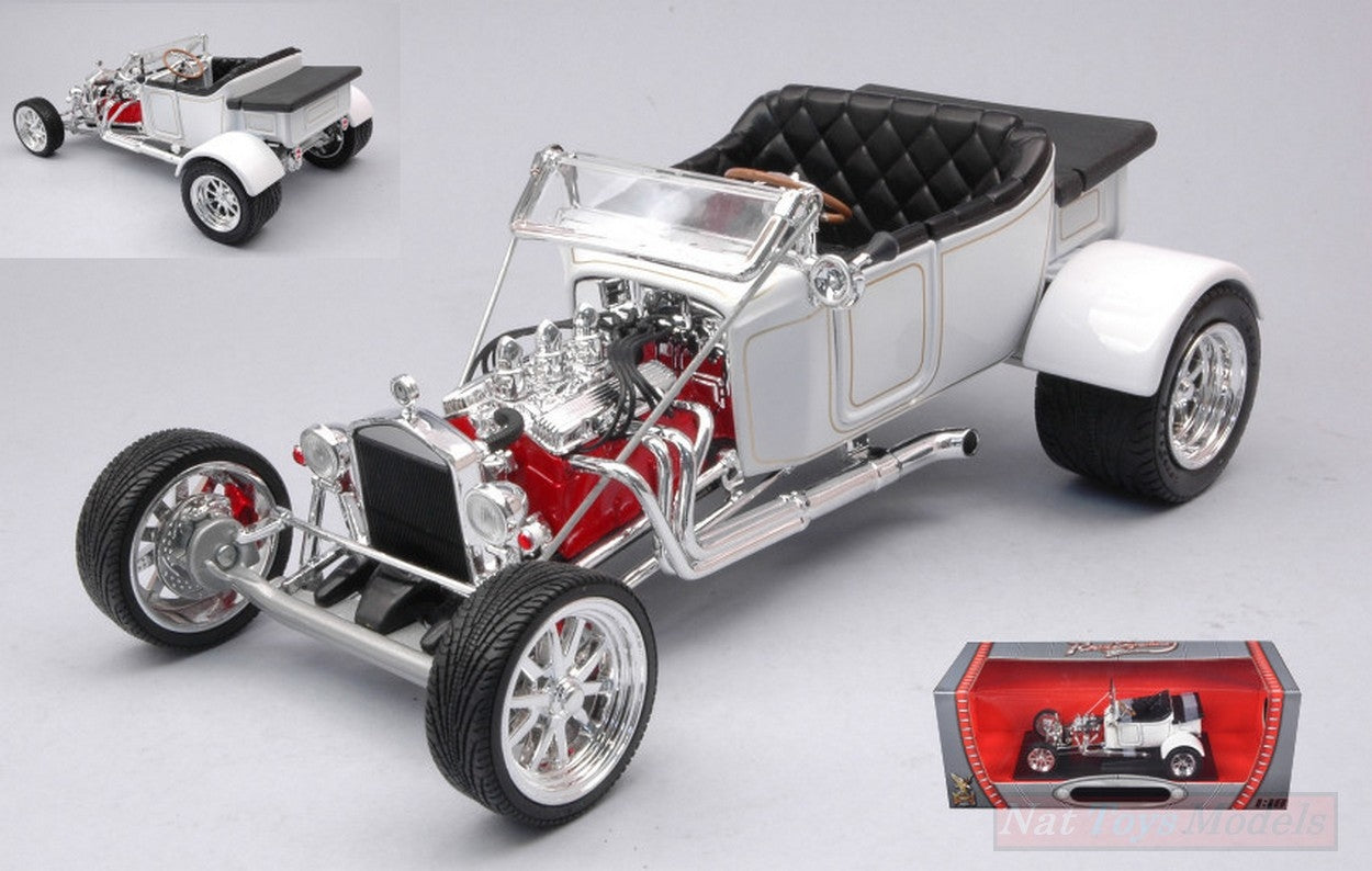 MODELLINO IN SCALA COMPATIBILE CON FORD T-BUCKET ROADSTER STREET ROAD VERSION WHITE 1:18 YAT MING LDC92828W