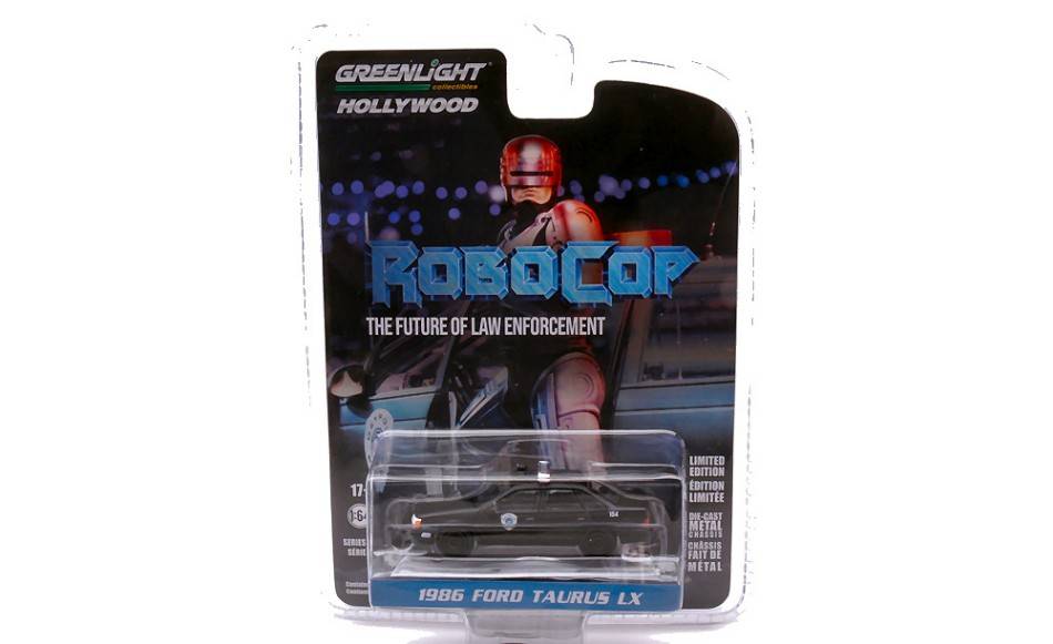 SCALE MODEL COMPATIBLE WITH FORD TAURUS LX 1986 DETROIT METRO WEST POLICE ROBOCOP 1:64 GREENLIGHT GREEN44940D