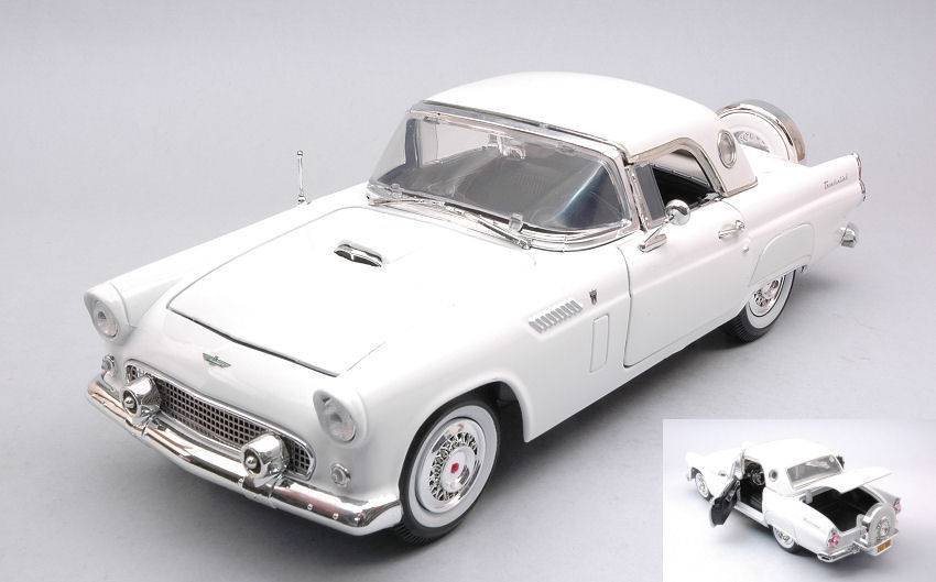 MODELLINO IN SCALA COMPATIBILE CON FORD THUNDERBIRD 1956 HARDTOP WHITE 1:18 MOTORMAX MTM73176W