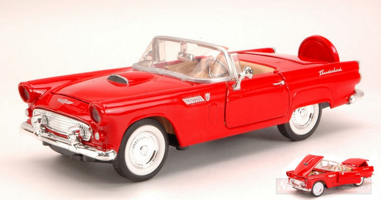 MODELLINO IN SCALA COMPATIBILE CON FORD THUNDERBIRD 1956 RED 1:24 MOTORMAX MTM73215R