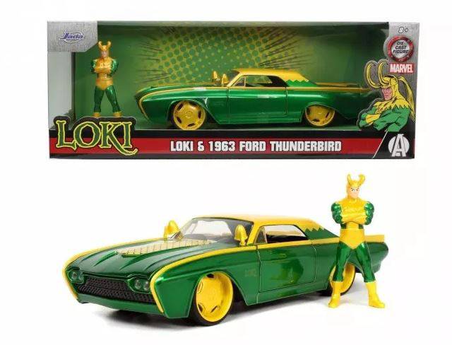 SCALE MODEL COMPATIBLE WITH FORD THUNDERBIRD 1963 MARVEL LOKI 1:24 JADA TOYS JADA253225026