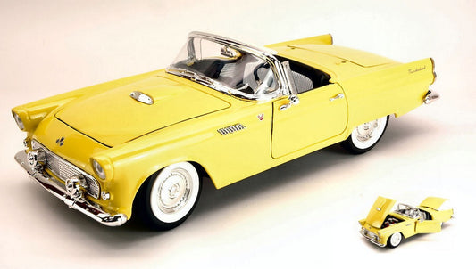 MODELLINO IN SCALA COMPATIBILE CON FORD THUNDERBIRD CONVERTIBLE HARD TOP 1955 YELLOW 1:18 YAT MING YM92068YL