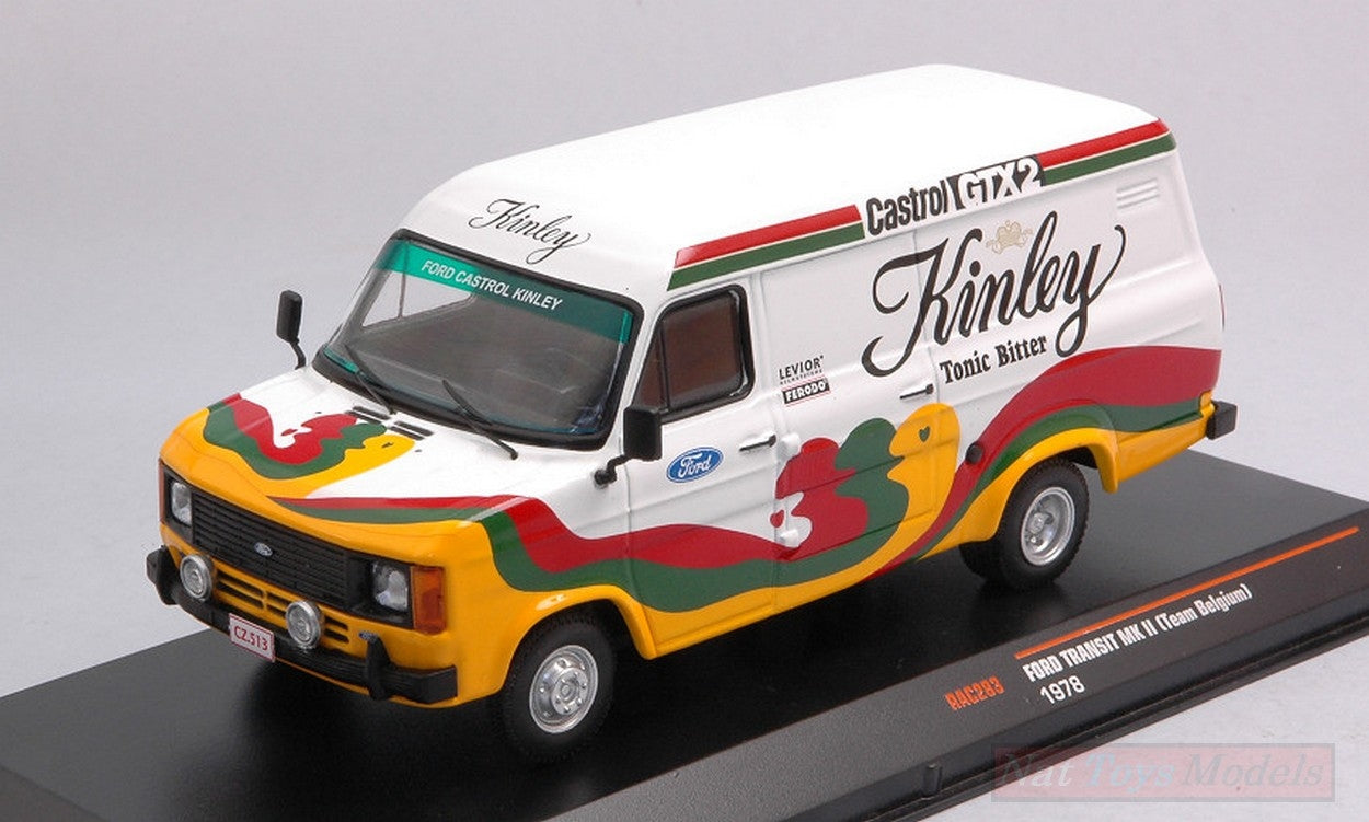 SCALE MODEL COMPATIBLE WITH FORD TRANSIT MKII KINLEY 1985 TEAM BELGIUM 1:43 IXO MODEL RAC283