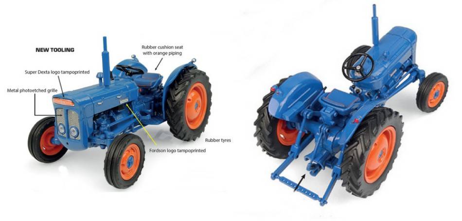 MODELLINO IN SCALA COMPATIBILE CON FORDSON SUPER DEXTA 1962 1:32 UNIVERSAL HOBBIES UH6273