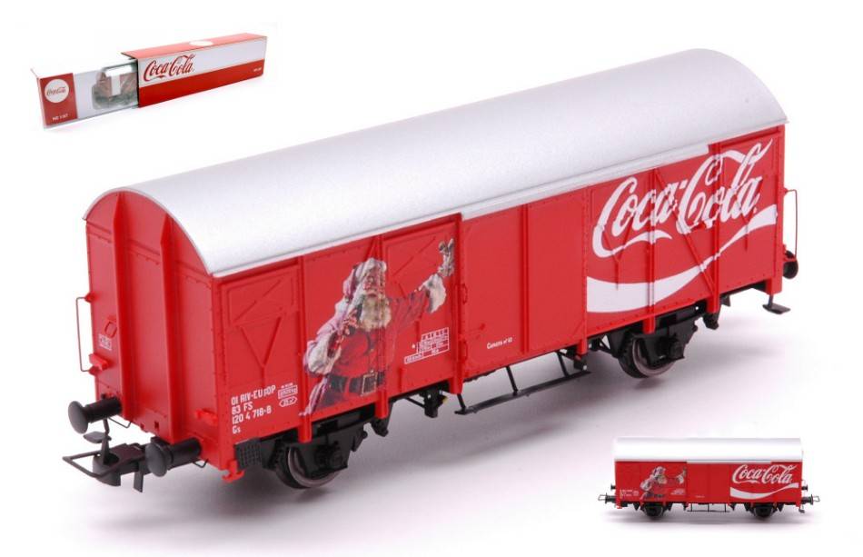 MODELLINO IN SCALA COMPATIBILE CON FS 2-AXLE CLOSED COCA COLA LIVERY EP.IV 1:87 RIVAROSSI HR6610