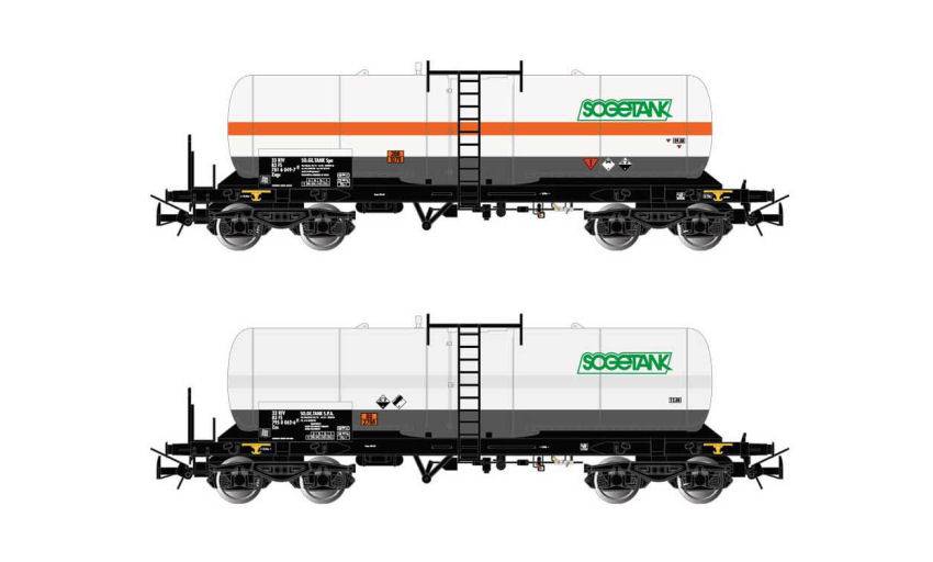 SCALE MODEL COMPATIBLE WITH FS 2-UNIT PACK GAS TANK WAGON 4 AXLES ZAGS ZAS SOGETANK EP.V 1:87 RIVAROSSI HR6513