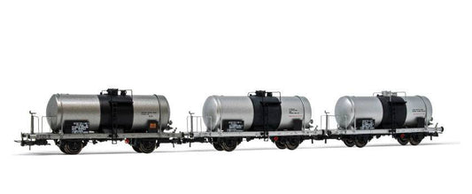 MODELLINO IN SCALA COMPATIBILE CON FS 3-UNIT PACK 2-AXLES TANK WAGONS BIG TANK EP.IV-V 1:87 RIVAROSSI HR6517