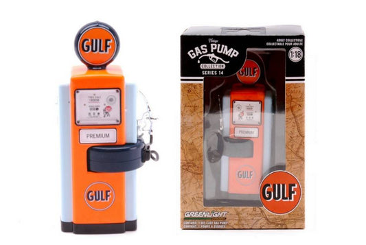 SCALE MODEL COMPATIBLE WITH GAS PUMP 1948 WAYNE GULF 1:18 GREENLIGHT GREEN14140A