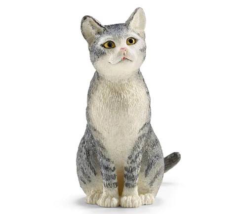 MODÈLE RÉDUIT COMPATIBLE AVEC LES FIGURINES SCHLEICH SITTING CAT SCH13771 3D