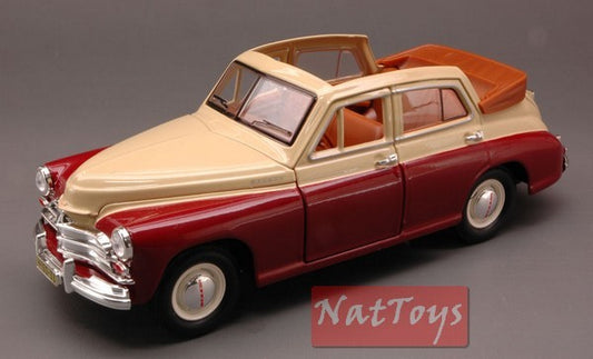 MODELLINO IN SCALA COMPATIBILE CON GAZ M20 POBEDA LANDAULETTE 1946-58 AMARANT/CREAM 1:24 YAT MING YM24215CR