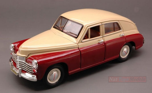 MODELLINO IN SCALA COMPATIBILE CON GAZ M20 POBEDA (VITTORIA) 1946-58 AMARANT/CREAM 1:24 YAT MING YM24214AM