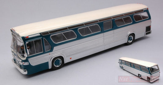 SCALE MODEL COMPATIBLE WITH GMC NEW LOOK FISHBOWL 1969 GREEN/BEIGE 1:43 IXO MODEL BUS013