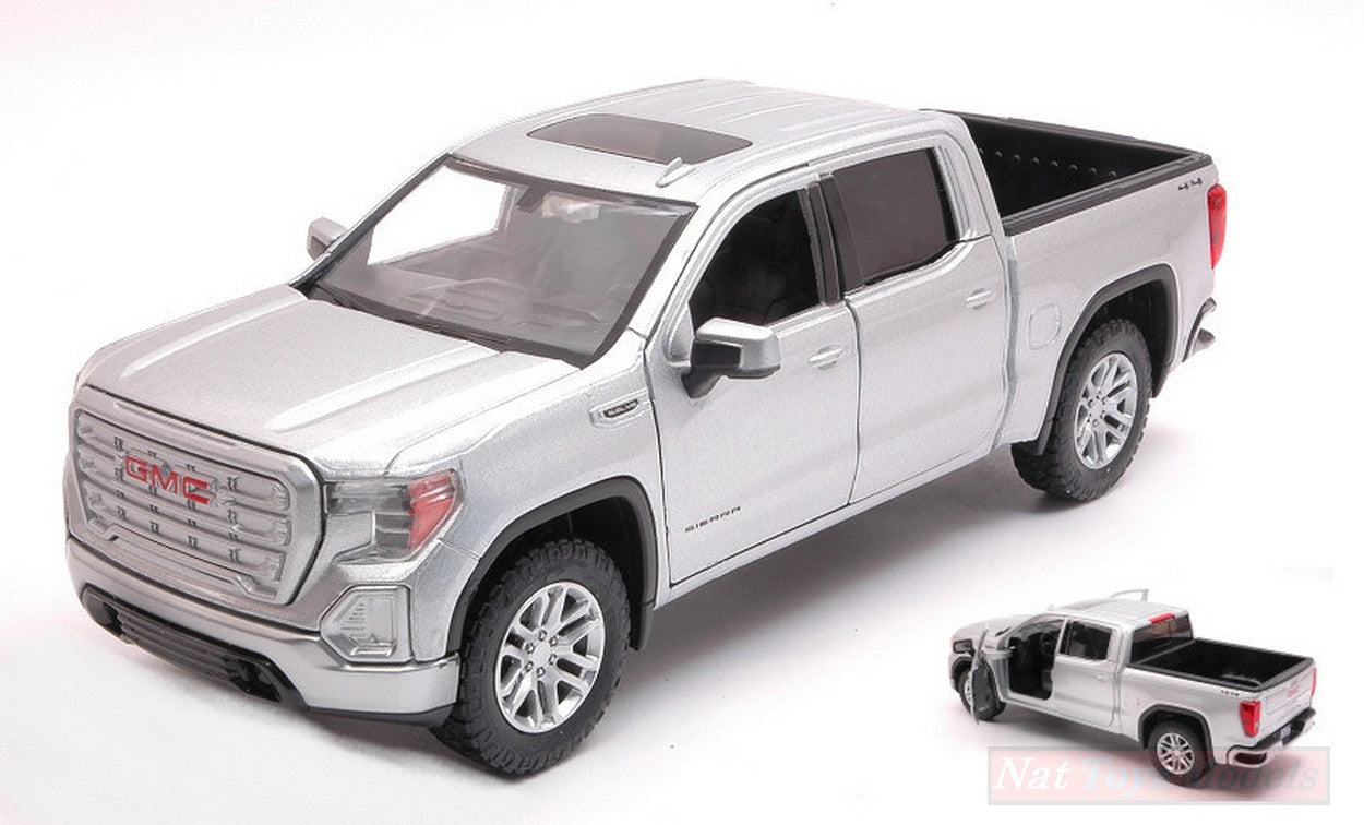 MODELLINO IN SCALA COMPATIBILE CON GMC SIERRA 1500 SLT CREW CAB 2019 SILVER 1:27 MOTORMAX MTM79361S